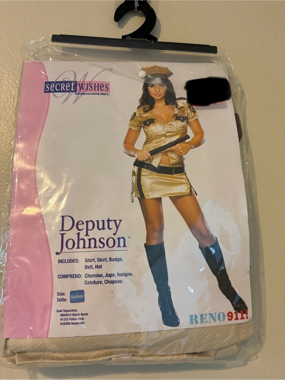 Deputy Johnson Sexy Halloween Costume adult size Medium
